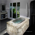 luxury hotel marble carved square bathtub